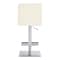 Armen Living Legacy Adjustable Height Swivel Off-White Faux Leather and Brushed Stainless Steel Bar Stool LCLGSWBABSWH - alternate 4